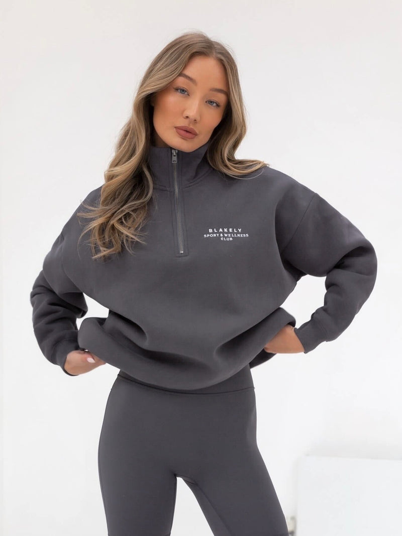 Ultimate 1/4 Zip Sweater - Charcoal