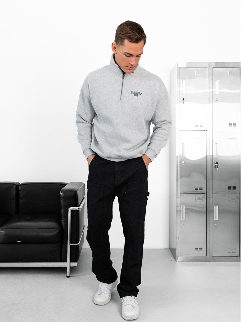 Miles Relaxed 1/4 Zip Sweater - Marl Grey
