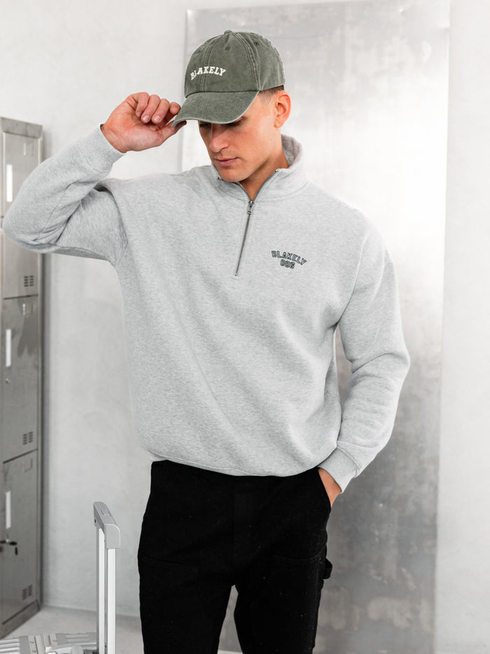 Miles Relaxed 1/4 Zip Sweater - Marl Grey