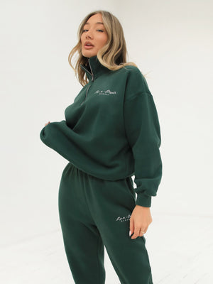 Life & Style II 1/4 Zip Jumper - Forest Green