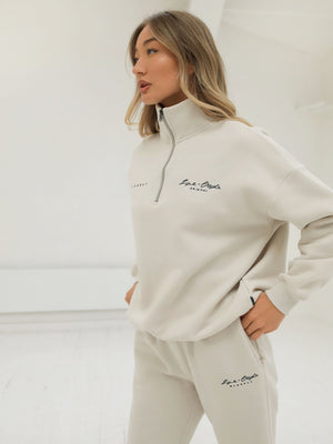 Life & Style II 1/4 Zip Jumper - Chalk