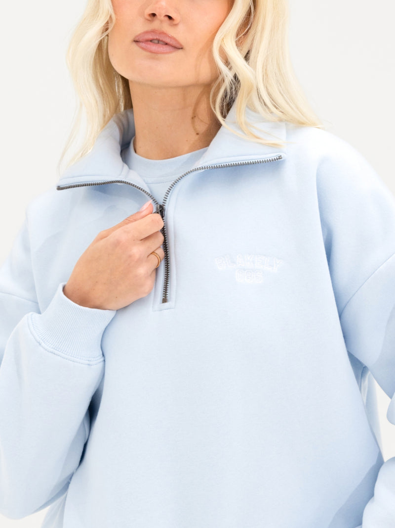 Alexis 1/4 Zip Sweater - Powder Blue