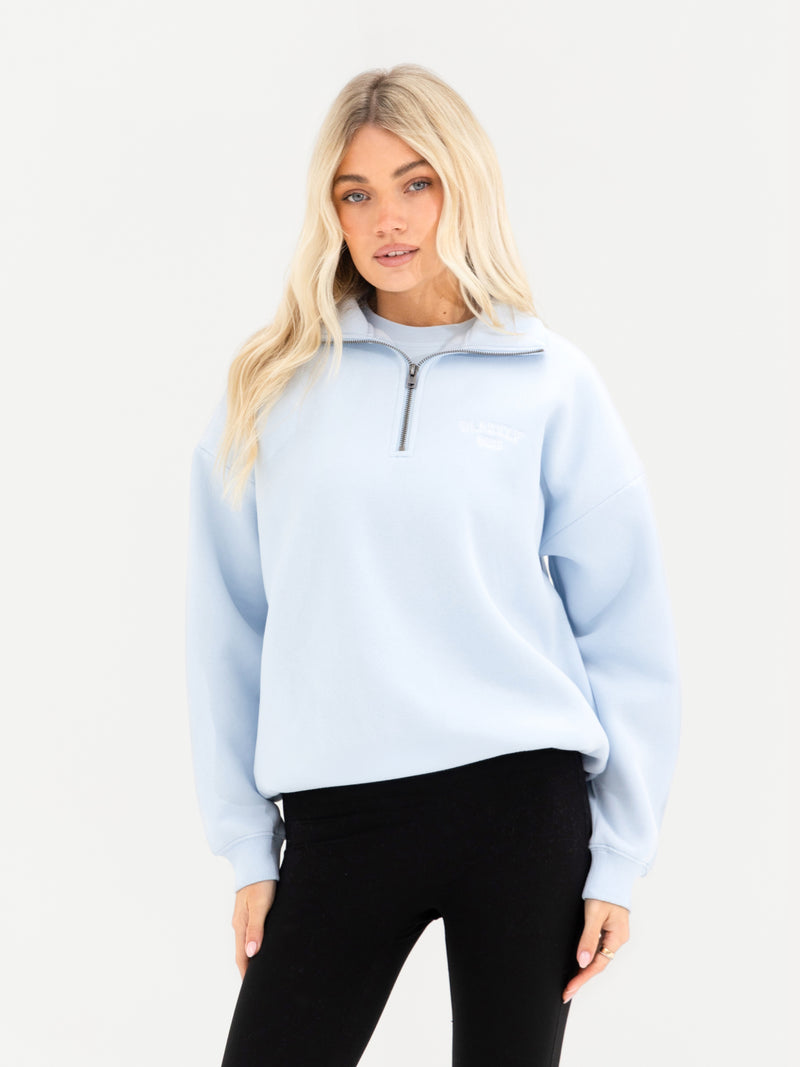 Alexis 1/4 Zip Sweater - Powder Blue