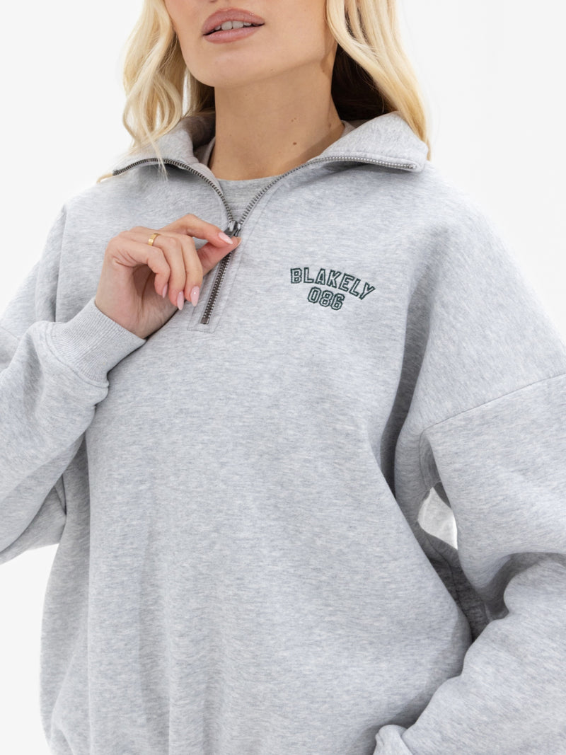 Alexis 1/4 Zip Sweater - Marl Grey