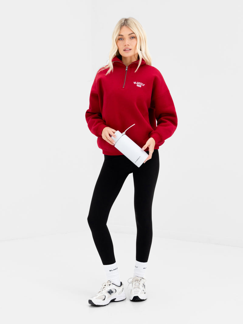 Alexis 1/4 Zip Sweater - Cherry Red