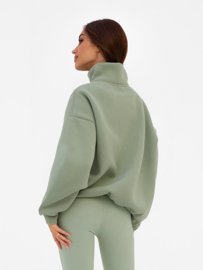 Heritage 1/4 Zip Sweater - Light Green