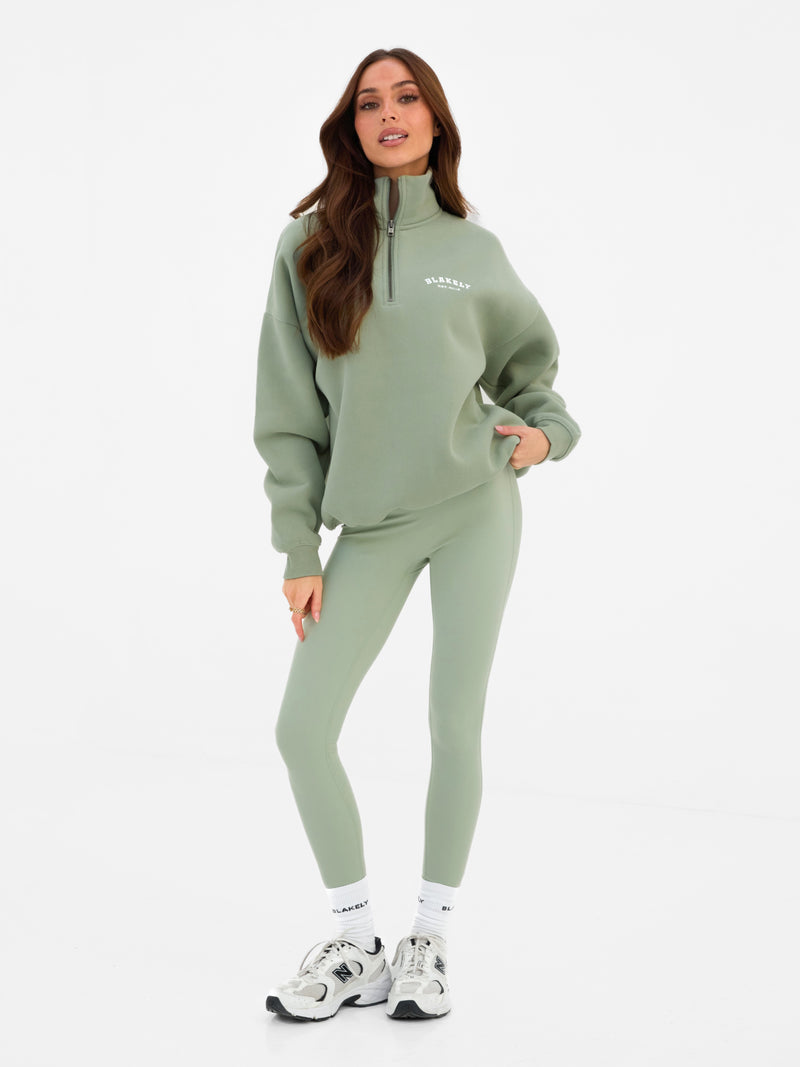 Heritage 1/4 Zip Sweater - Light Green