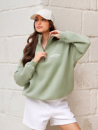 Heritage 1/4 Zip Sweater - Light Green
