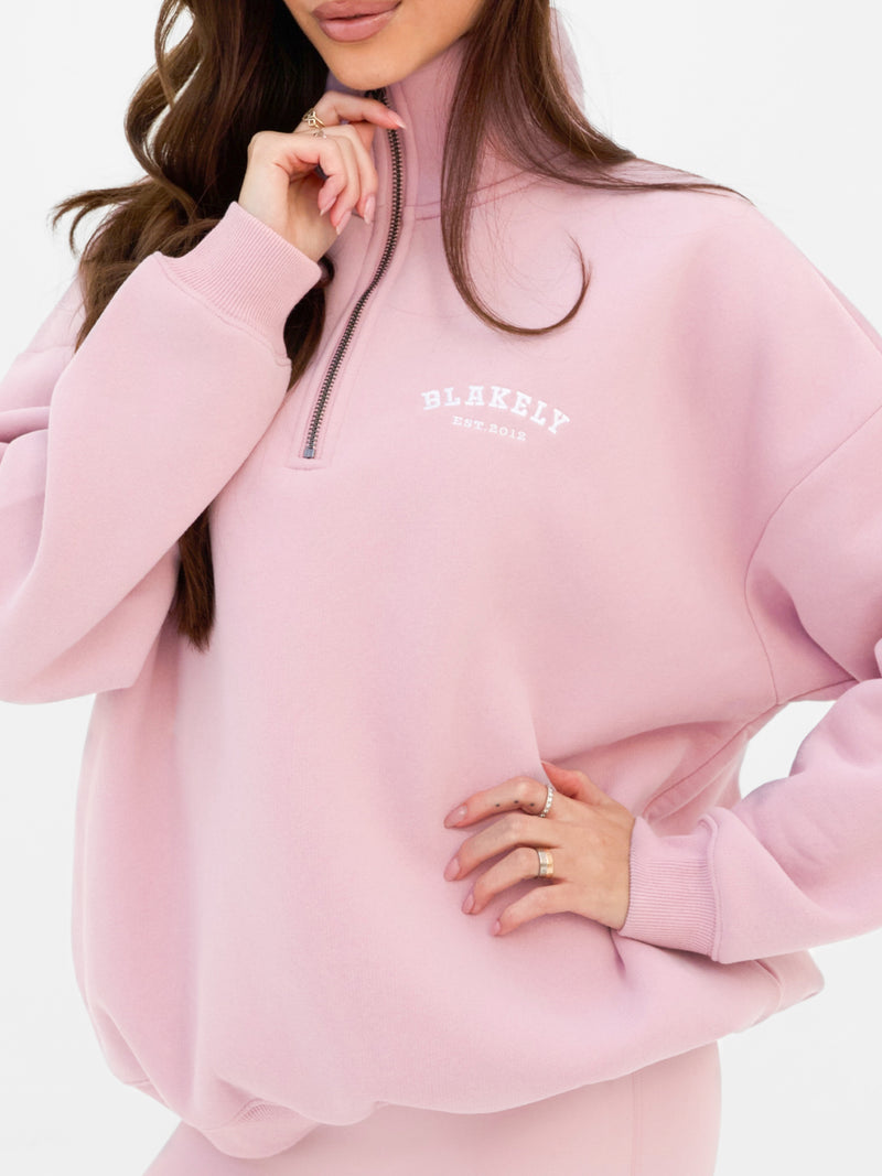 Heritage 1/4 Zip Sweater - Vintage Pink