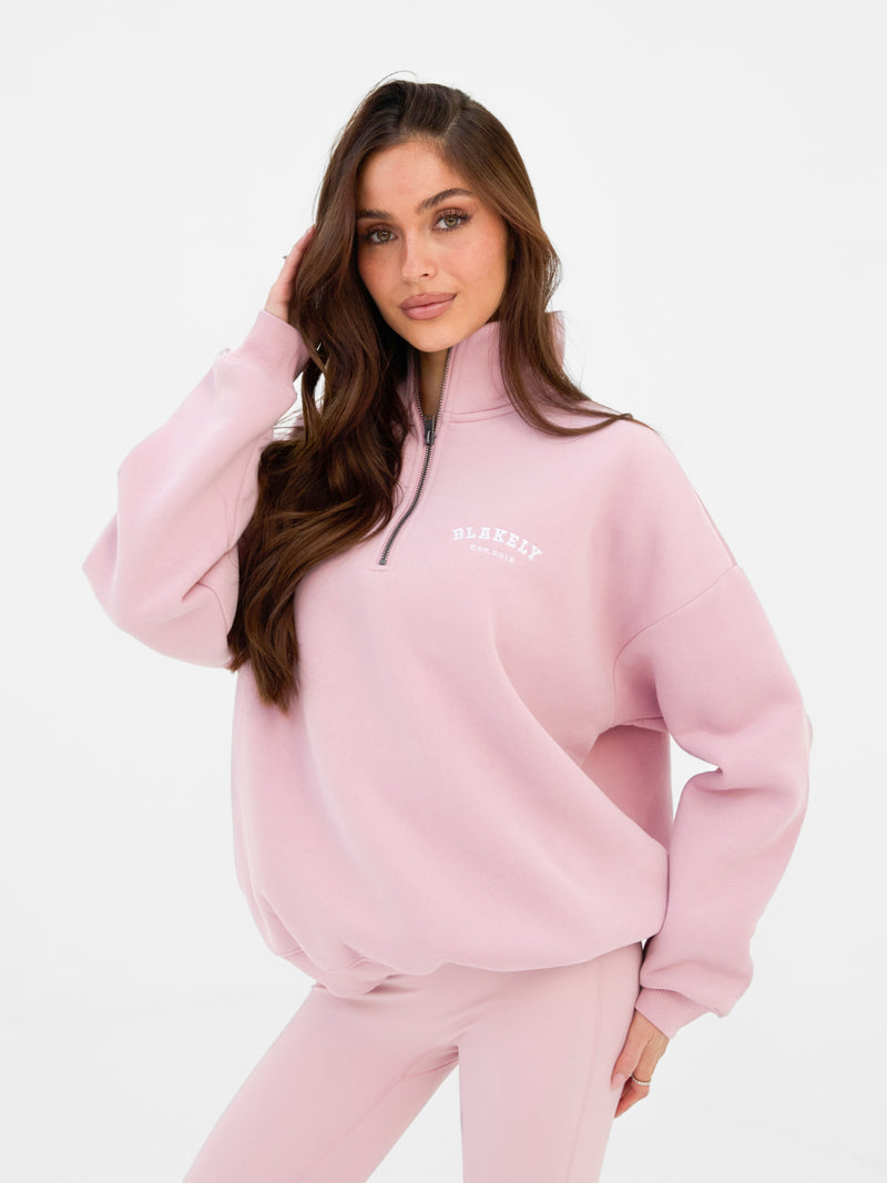 Heritage 1/4 Zip Sweater - Vintage Pink