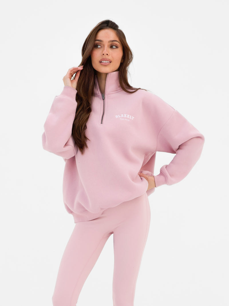 Heritage 1/4 Zip Sweater - Vintage Pink