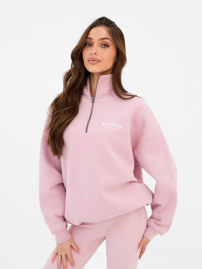 Heritage 1/4 Zip Sweater - Vintage Pink