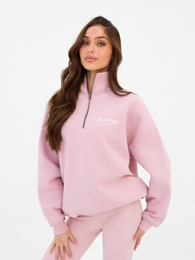 Heritage 1/4 Zip Sweater - Vintage Pink