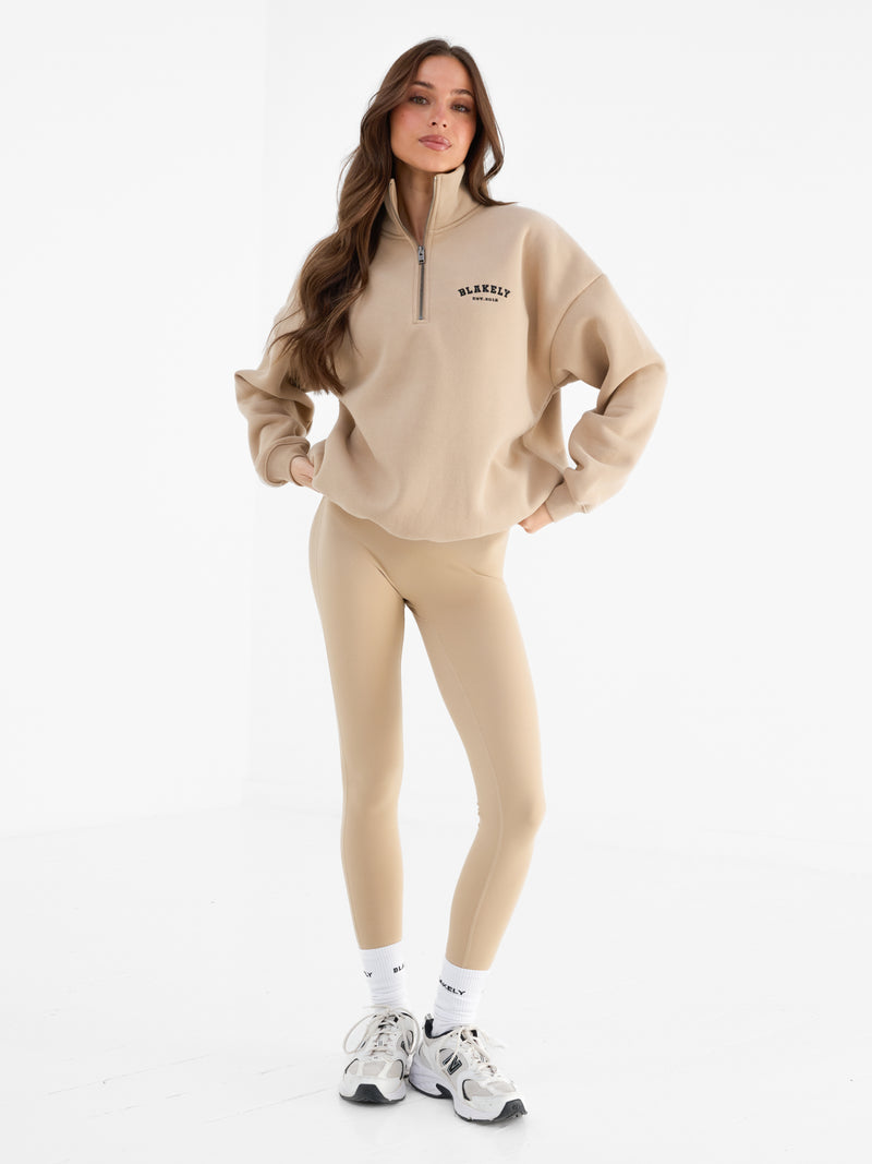 Heritage 1/4 Zip Sweater - Tan