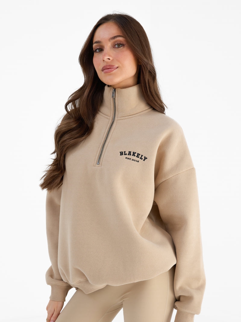 Heritage 1/4 Zip Sweater - Tan