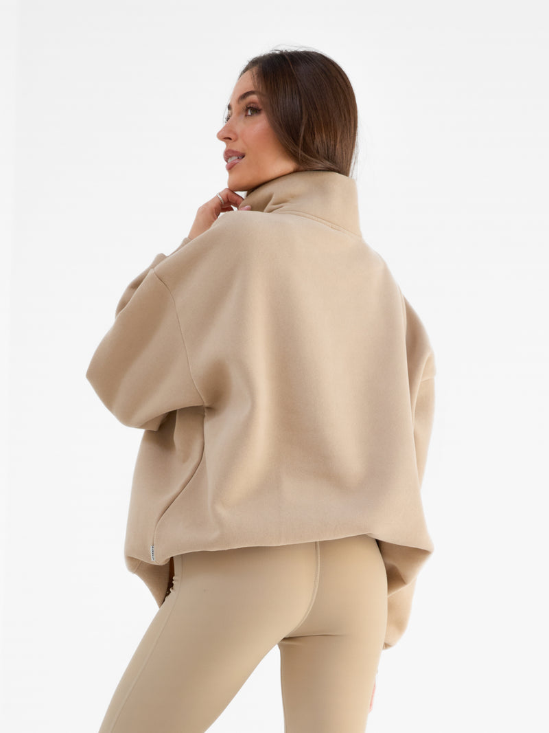 Heritage 1/4 Zip Sweater - Tan