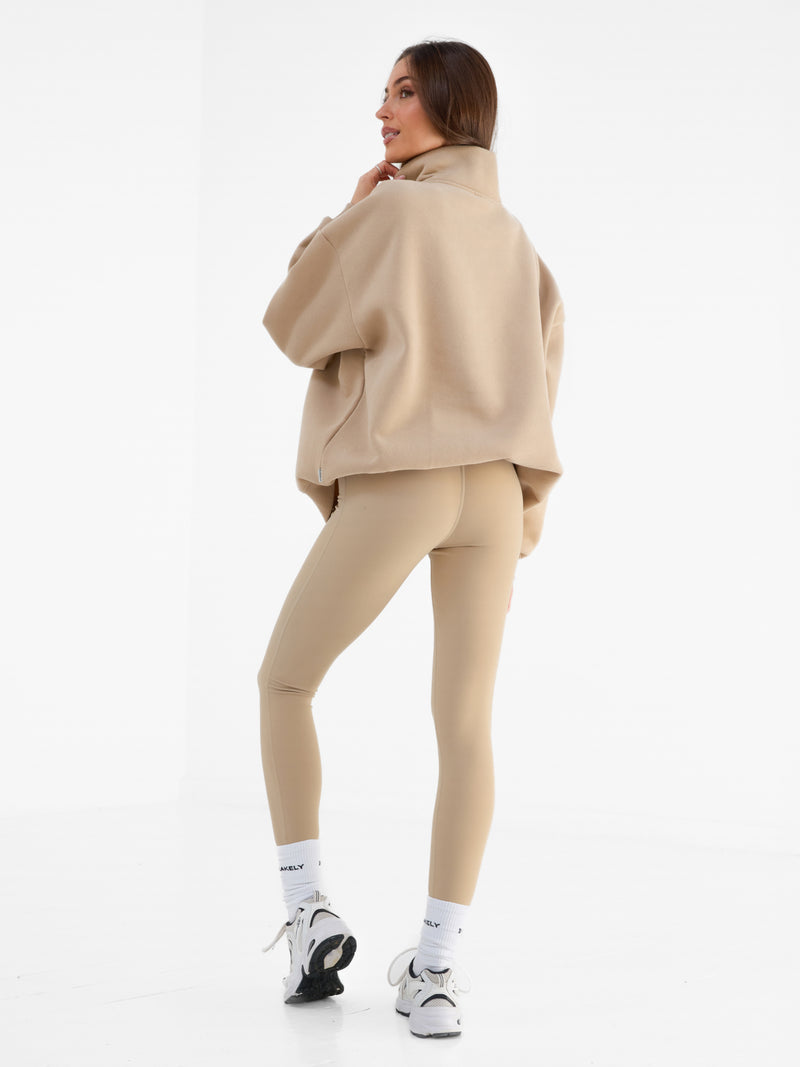 Heritage 1/4 Zip Sweater - Tan