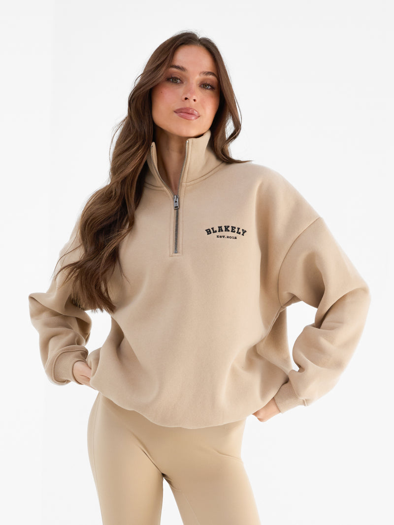 Heritage 1/4 Zip Sweater - Tan
