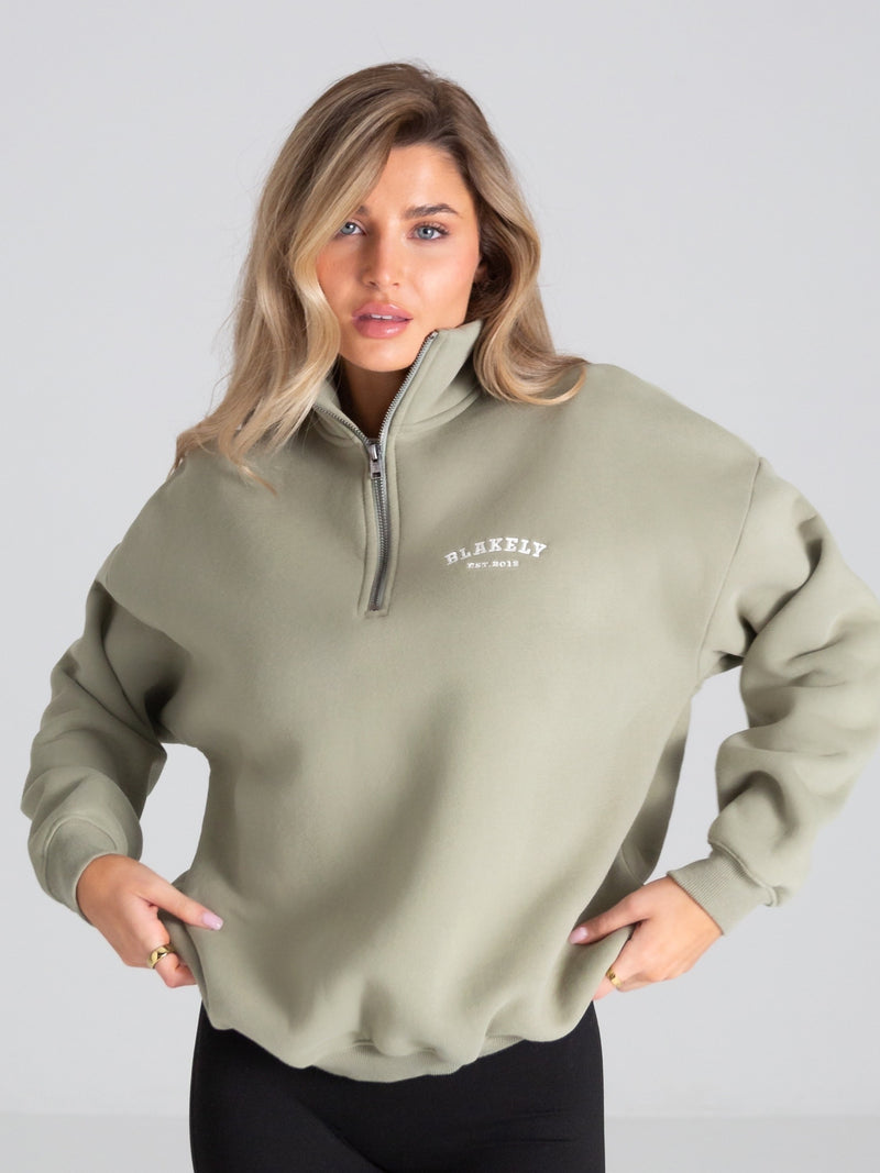 Heritage 1/4 Zip Sweater - Olive