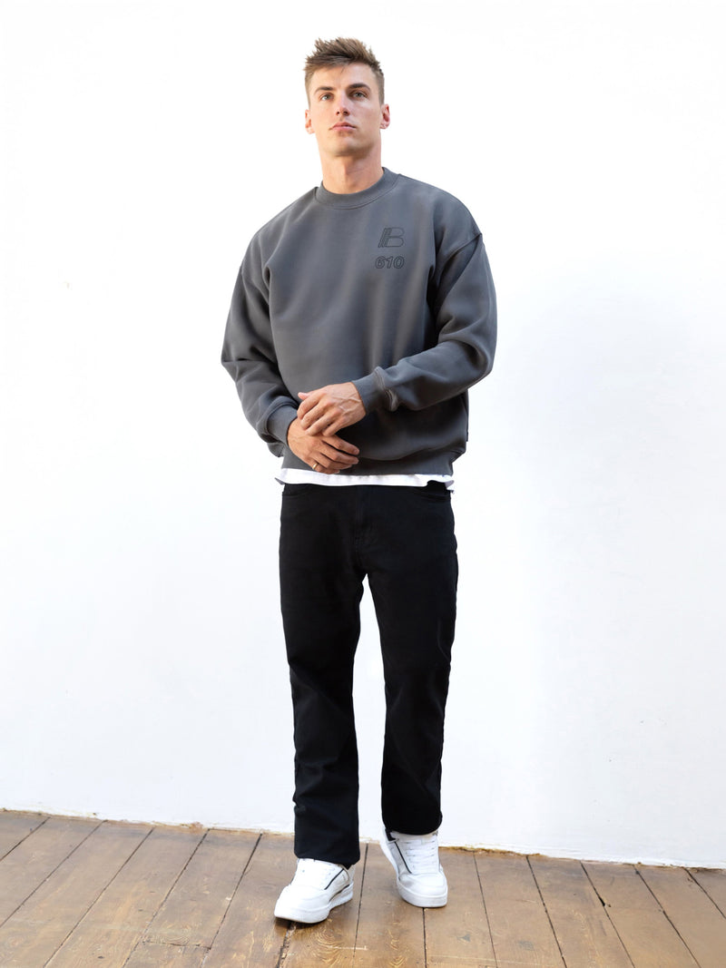 Apex City Relaxed Sweater - Charcoal