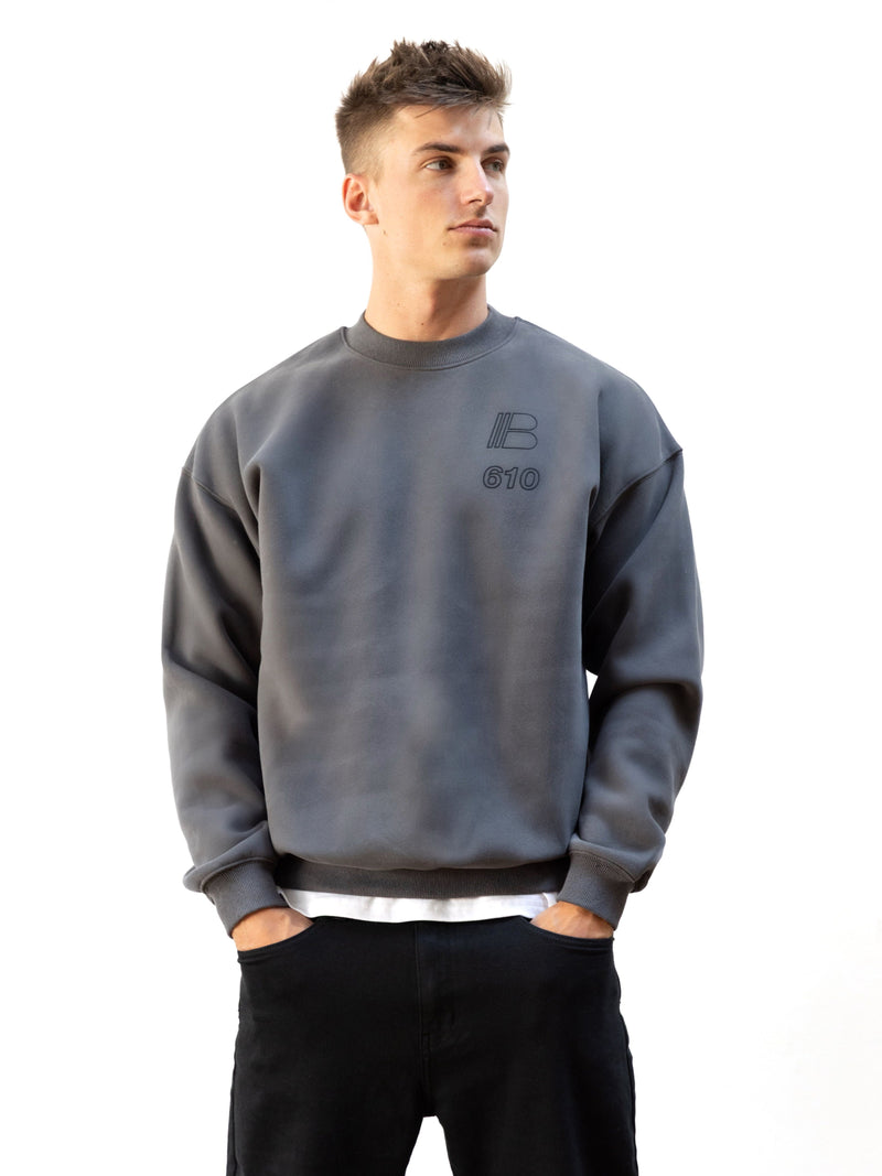 Apex City Relaxed Sweater - Charcoal