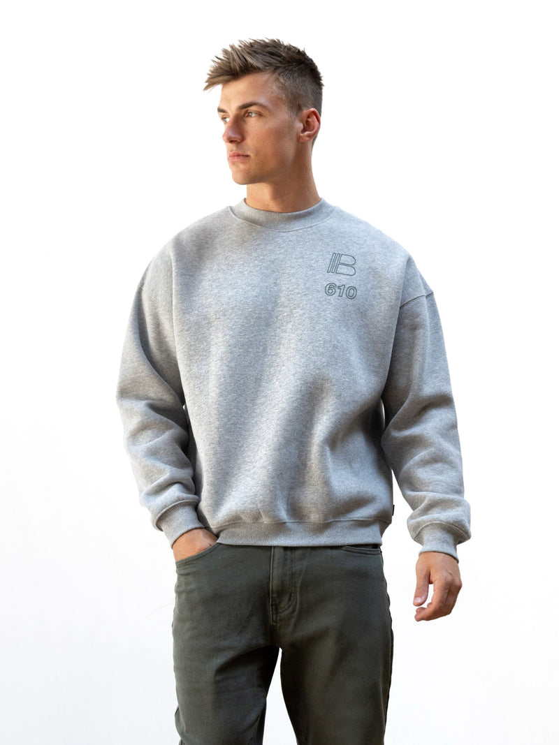 Apex City Relaxed Sweater - Marl Grey