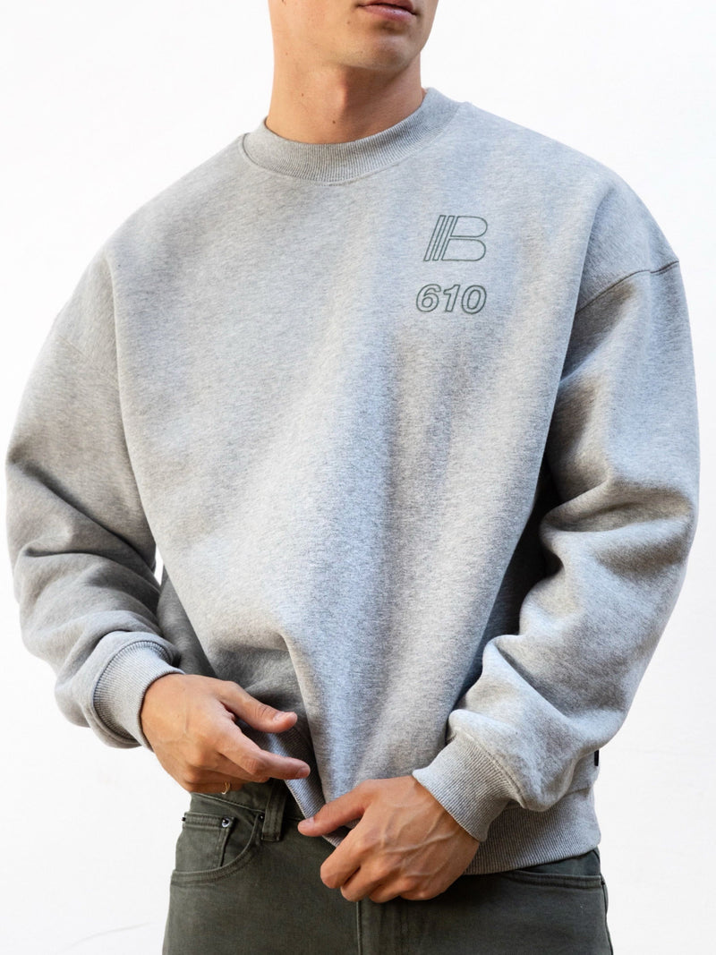 Apex City Relaxed Sweater - Marl Grey