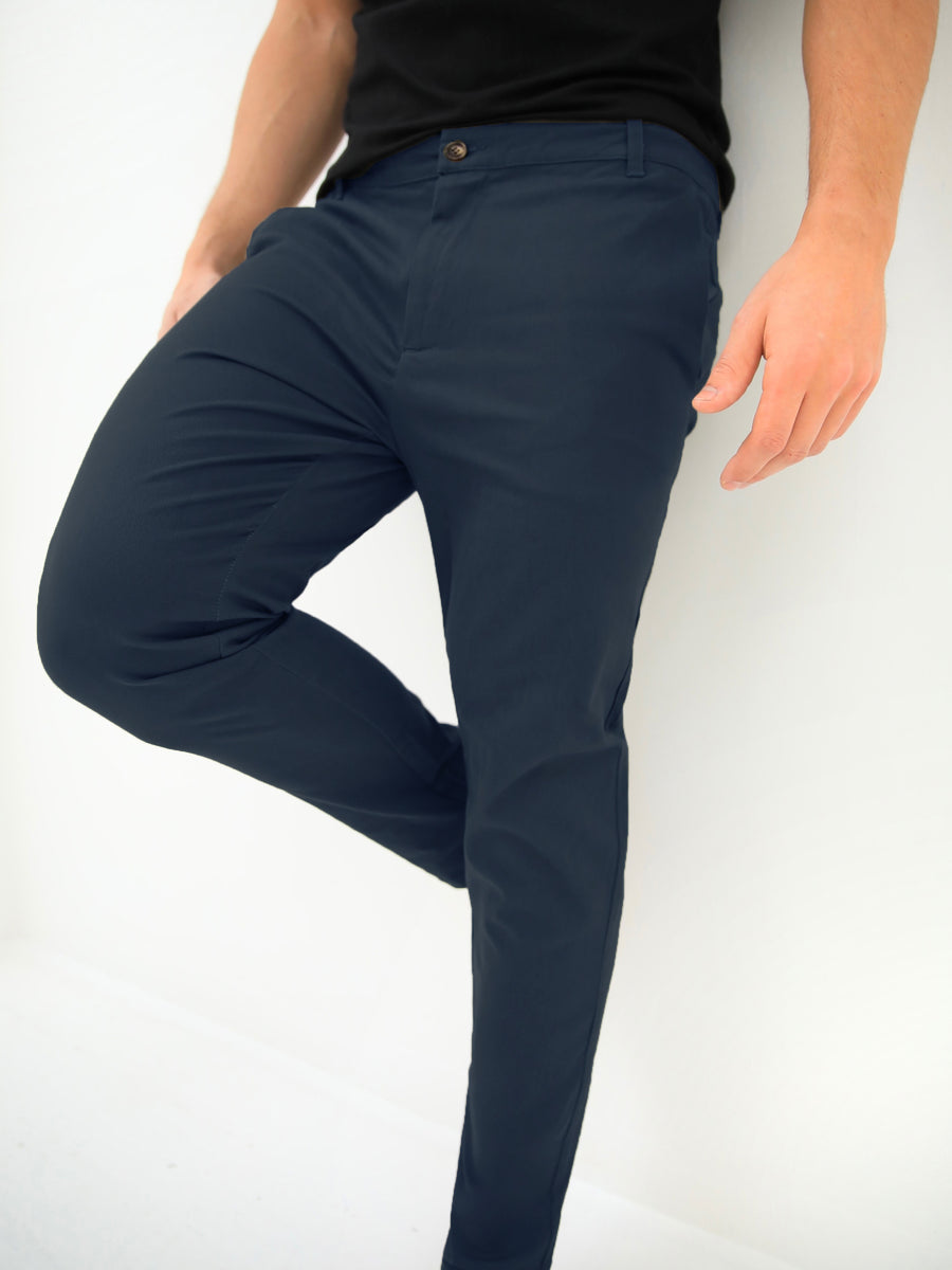 Kingsley Slim Fit Tailored Chinos - Navy