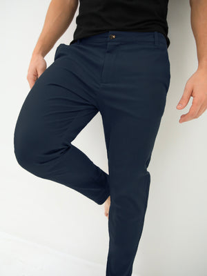 Kingsley Slim Fit Tailored Chinos - Navy
