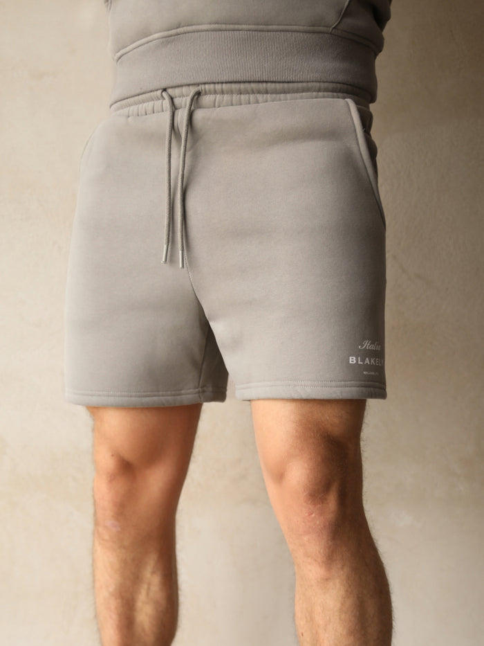 Italia Relaxed Jogger Shorts - Stone Grey