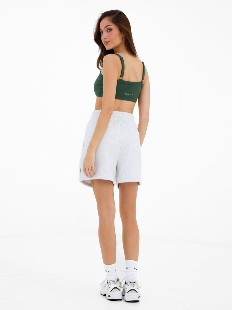 Heritage Jogger Shorts - Marl White & Deep Green