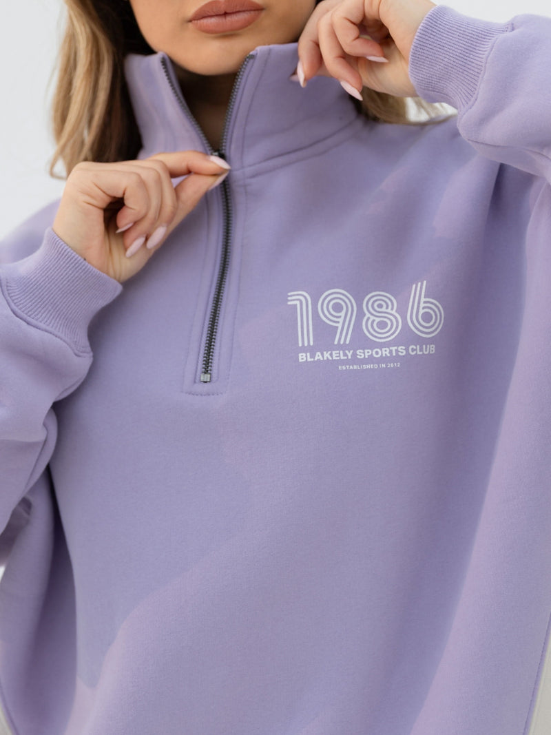 Panel 1/4 Zip Sweater - Violet