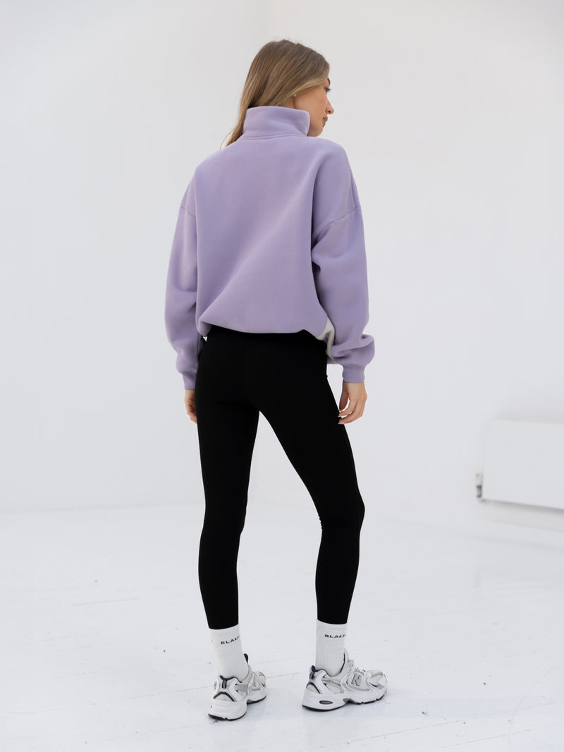 Panel 1/4 Zip Sweater - Violet