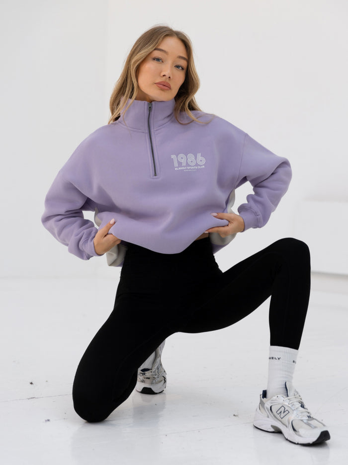 Panel 1/4 Zip Sweater - Violet