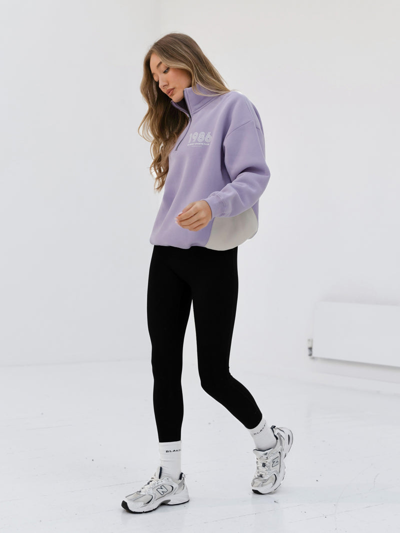 Panel 1/4 Zip Sweater - Violet