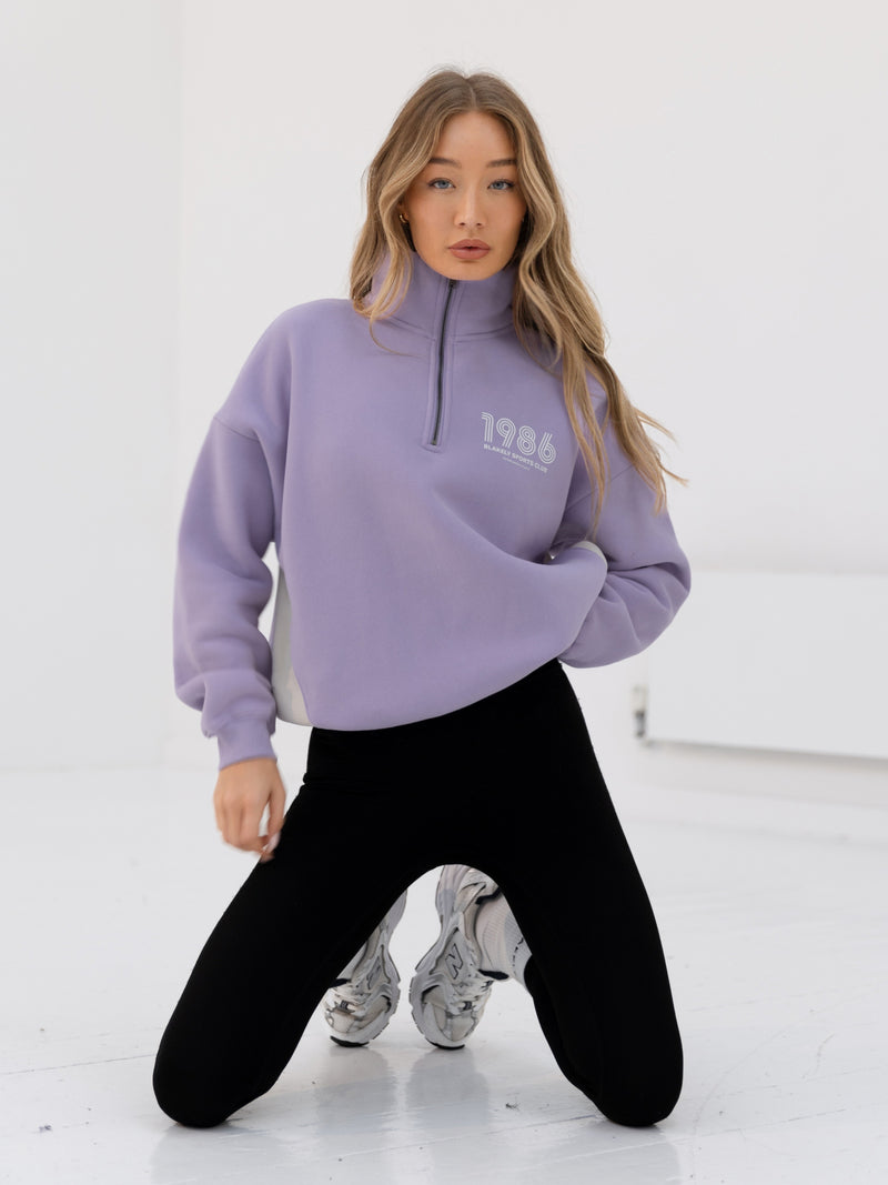 Panel 1/4 Zip Sweater - Violet