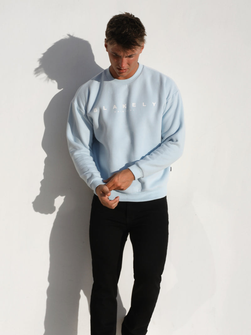 Evolved Relaxed Sweater - Light Blue