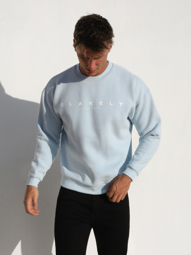 Evolved Relaxed Sweater - Light Blue