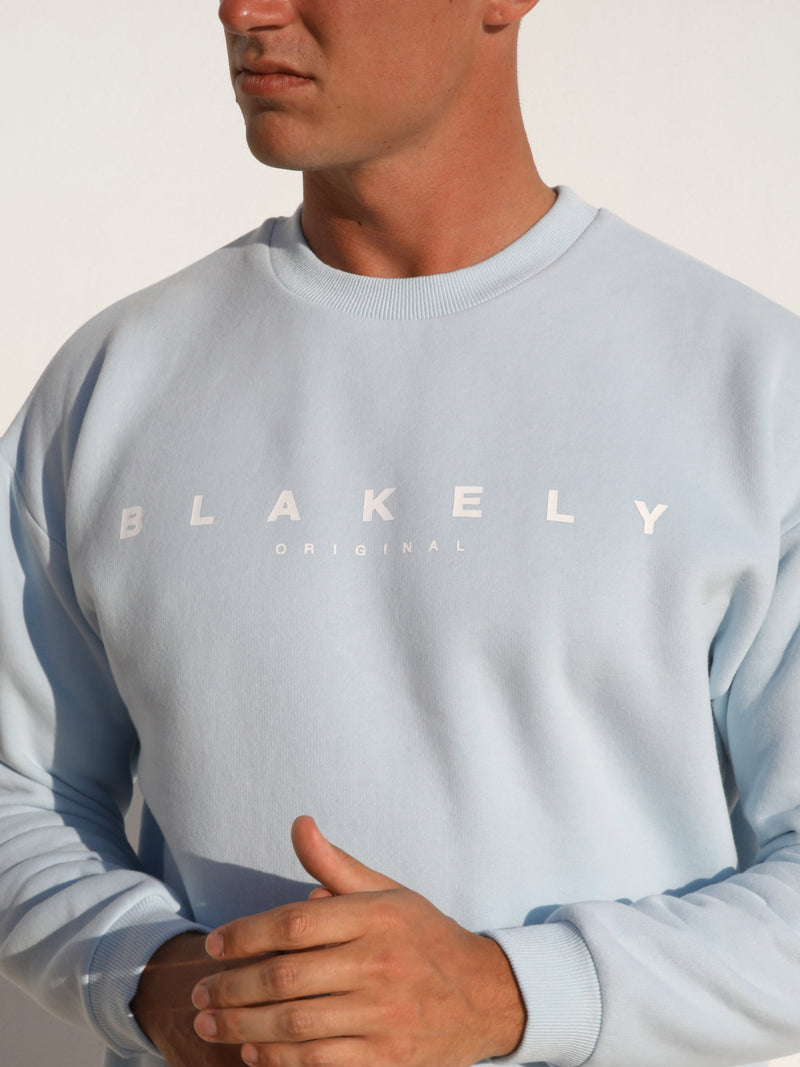 Evolved Relaxed Sweater - Light Blue