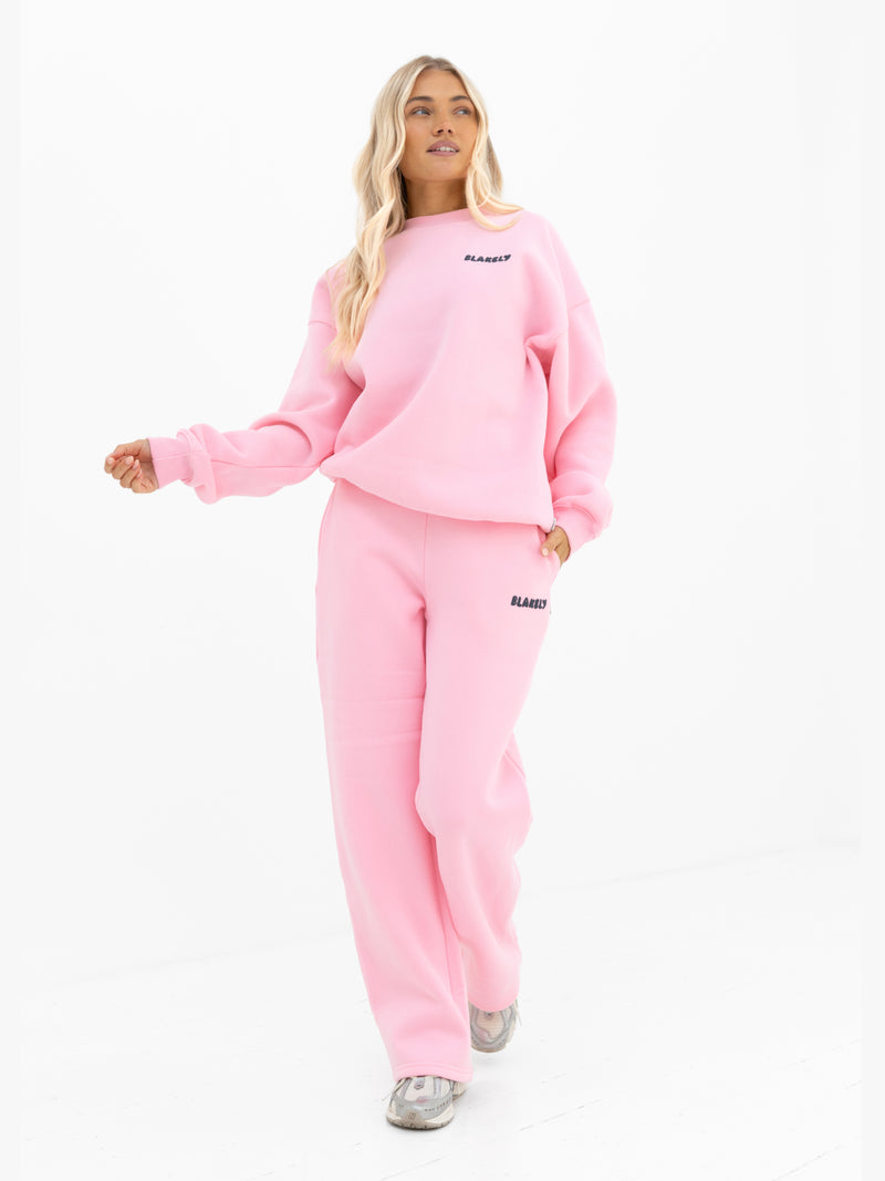 Cloud Print Oversized Sweater - Powder Pink