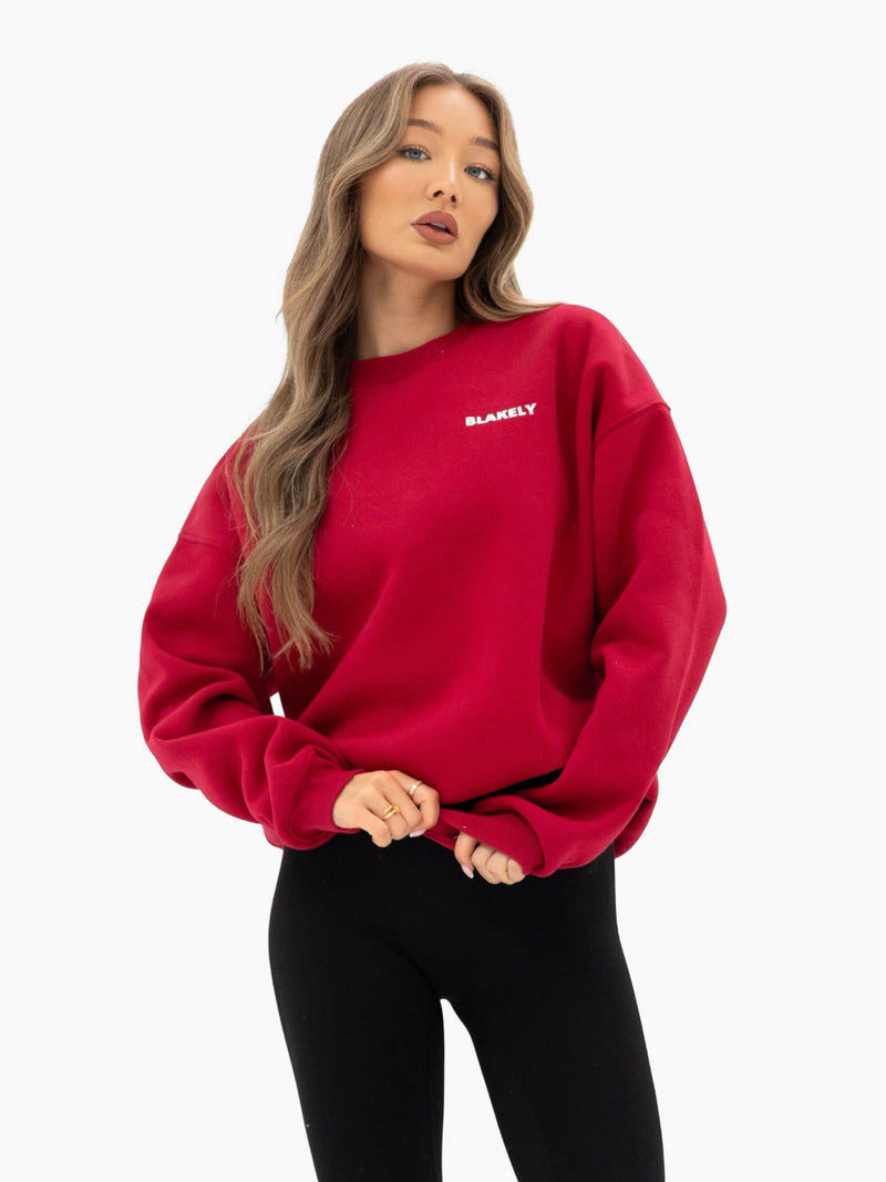 Sloane Ski Oversized Sweater - Cherry Red