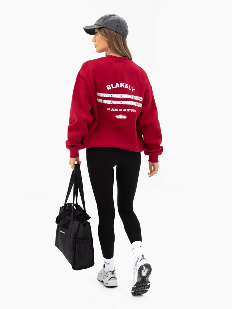 Sloane Ski Oversized Sweater - Cherry Red