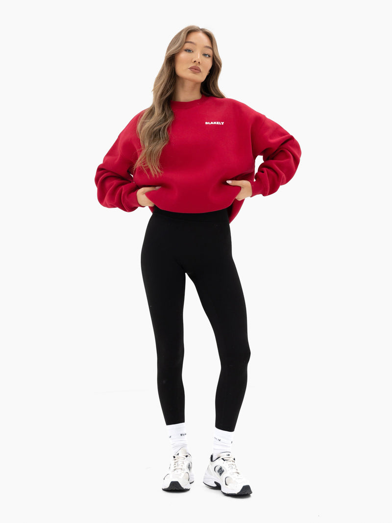 Sloane Ski Oversized Sweater - Cherry Red