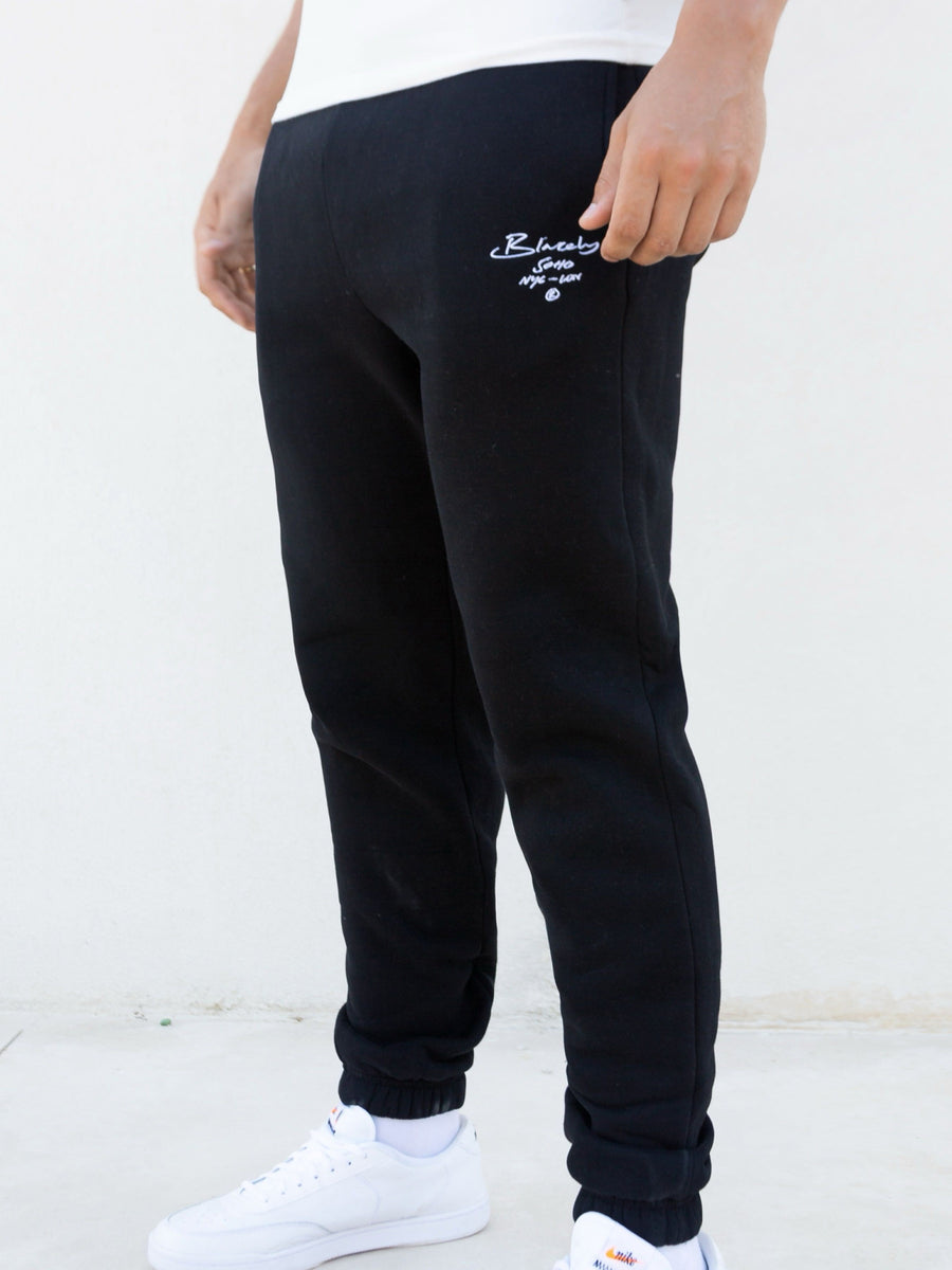 Soho Relaxed Script Sweatpants - Black