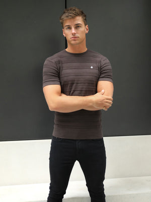 Raphello Stripe T-Shirt - Brown