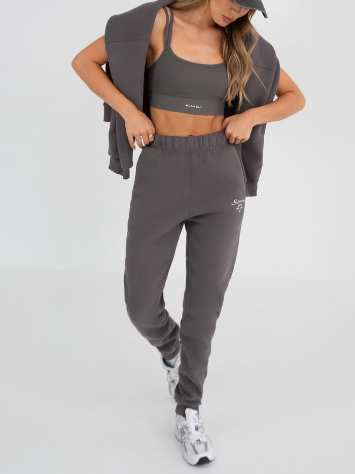 Soho Script Sweatpants - Charcoal