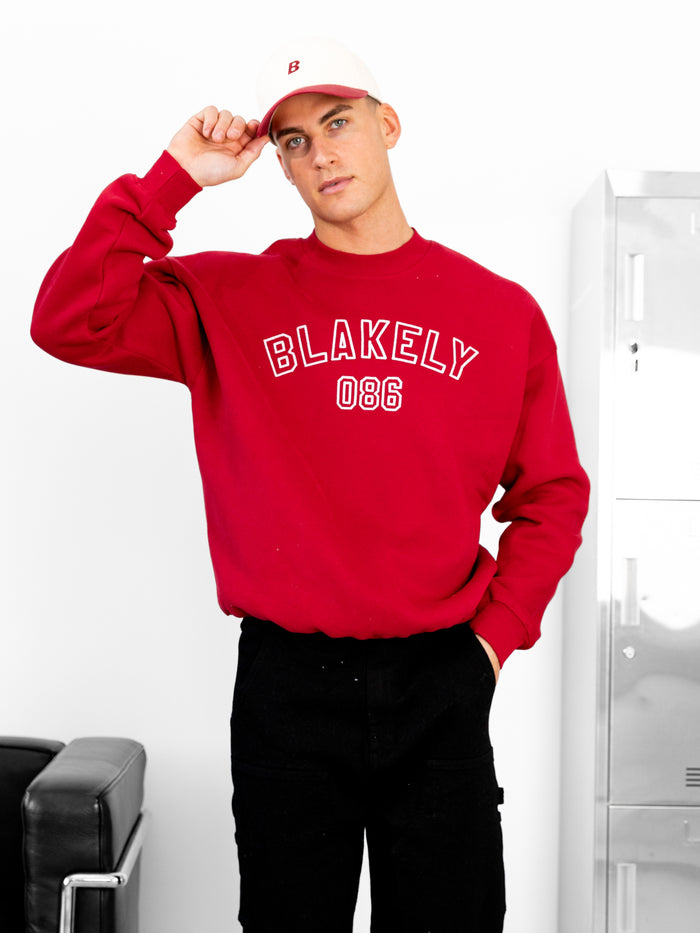 Miles Relaxed Sweater - Red
