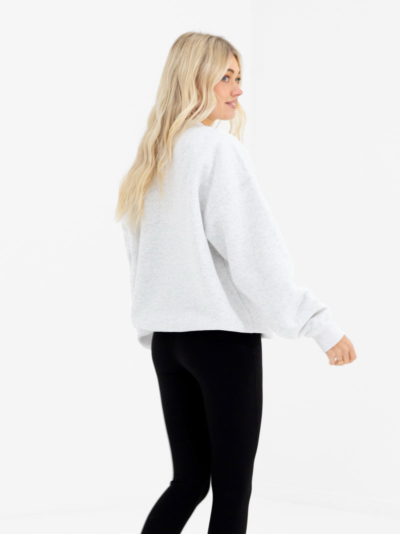 Alexis Oversized Sweater - Marl White