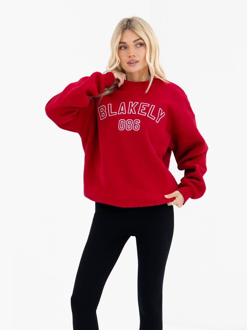 Alexis Oversized Sweater - Cherry Red
