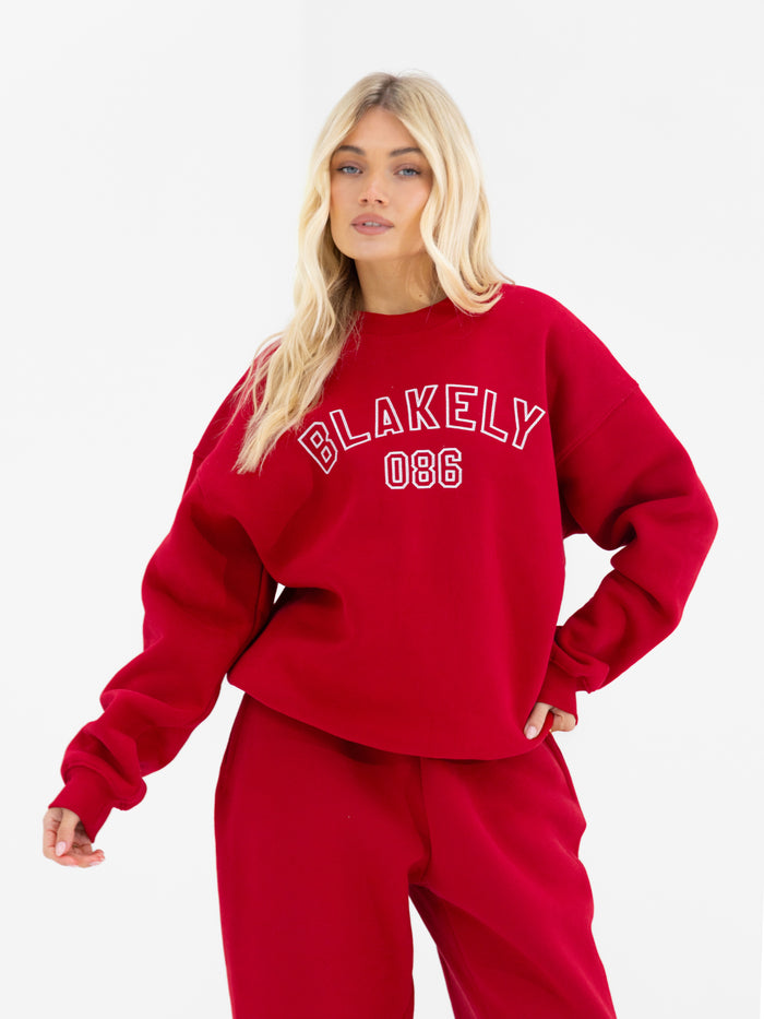 Alexis Oversized Sweater - Cherry Red